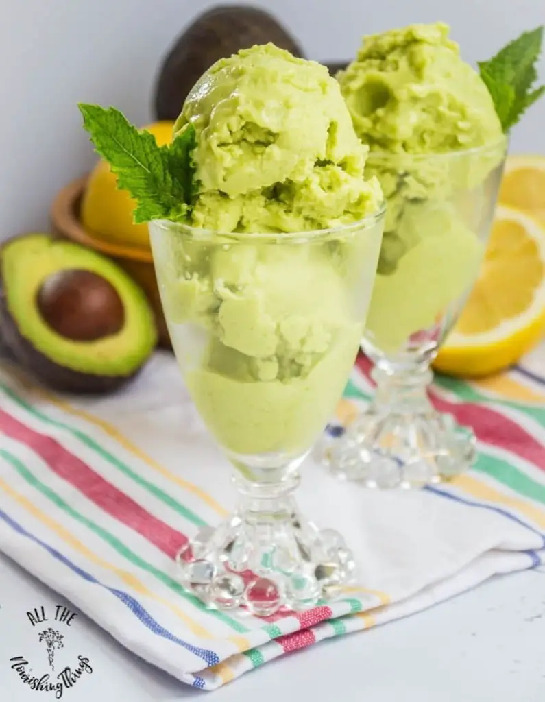 Keto avocado lemon ice cream