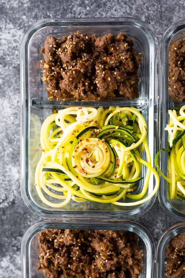 Sesame Ginger Beef + Zucchini Noodles