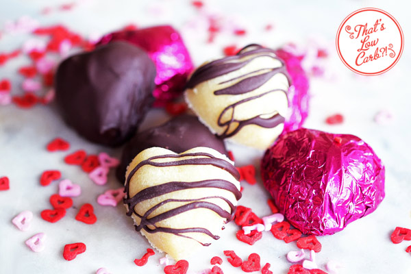Chocolate Covered Marzipan Hearts keto valentine recipe