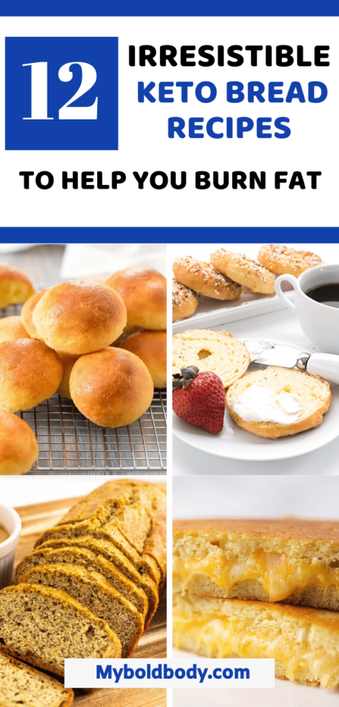 Enjoy the best of easy and delicious low carb breads that will help you burn fat on the keto diet. Here are 12 yummy keto bread recipes you have to try. They're healthy and perfect for breakfast, lunch and even meal prep. You won't even miss the carbs. #bread #ketobread #lowcarbrecipes #ketobreakfast