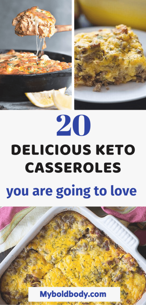 Here are 20 simple, easy and yummy low carb and keto casserole recipes that will help you burn fat and lose weight on a keto diet. These yummy low carb casseroles make the perfect keto dinner, lunch or breakfast. #ketodinner #ketorecipes #lowcarb #ketogenic #casserole #ketolunch