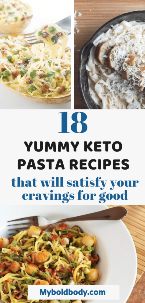 Here are 18 easy and yummy keto pasta recipes that will satisfy your cravings and also help you lose weight on the keto diet. These low carb pasta recipes are so good you won't miss the carbs. #ketopasta #ketorecipes #lowcarb | keto dinner recipes, keto pasta recipes, low carb pasta
