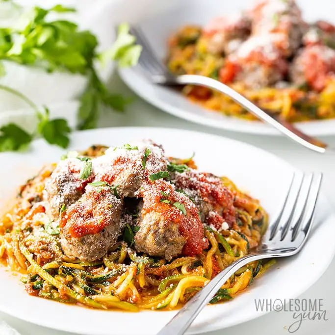 Zucchini Spaghetti With Meatballs