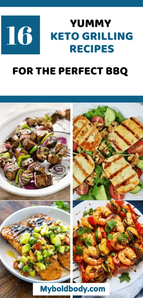 Here are 16 easy and yummy keto grilling recipes that will make your mouth water and keep you burning fat. These healthy low carb grilling recipes are perfect for your next summer bbq cookout. From kebabs to bbq chicken, beef, shrimp and more. #keto #lowcarb #ketorecipes #ketogrill #ketogenicdiet #ketolunch