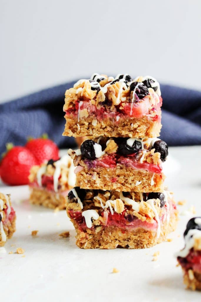 Red White and Blueberry Crumb Bars