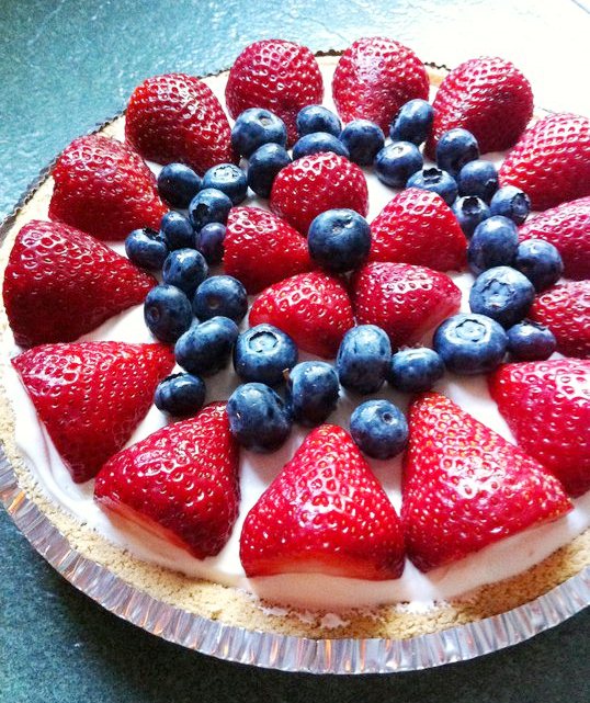 Patriotic Strawberry Cheesecake