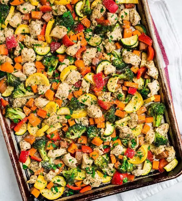 Sheet Pan Chicken with Rainbow Vegetables