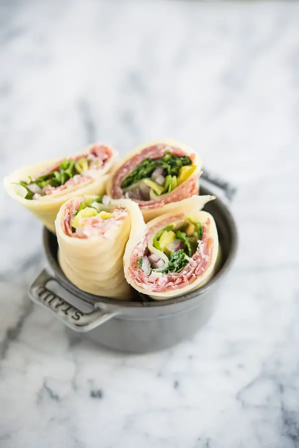 Lunch Wraps with Salami and Italian Dressing