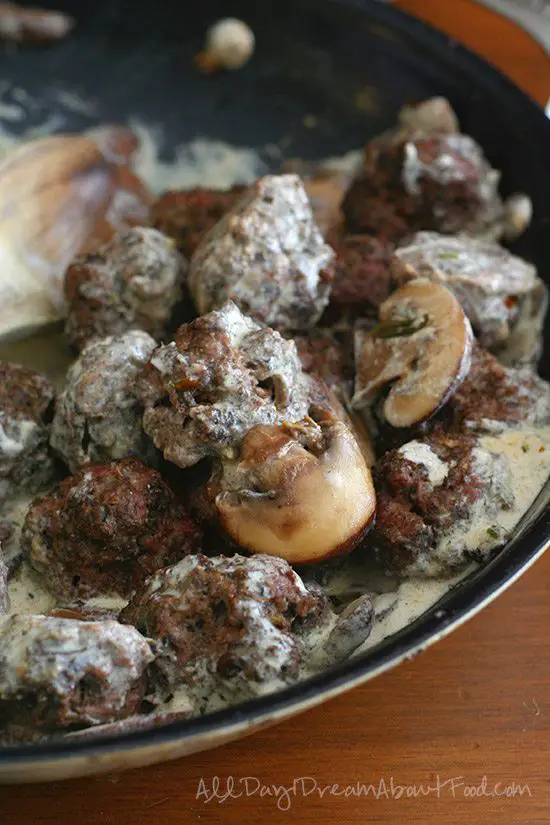 Beef & Mushroom Meatballs Stroganoff