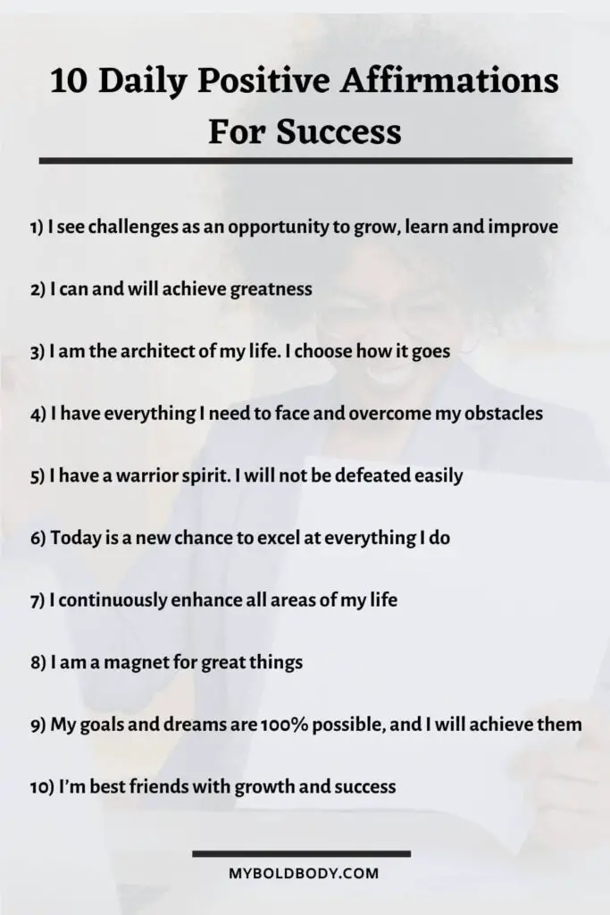 30 Positive Daily Affirmations For Confidence, Success And Happiness