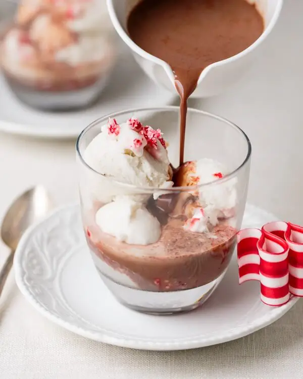 Peppermint Ice Cream & Hot Cocoa Affogato