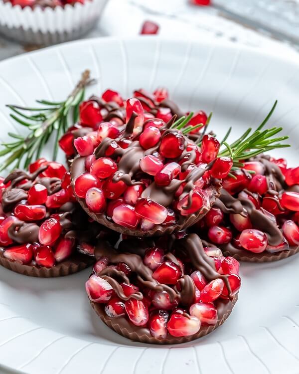 Festive Chocolate Pomegranate Cups
