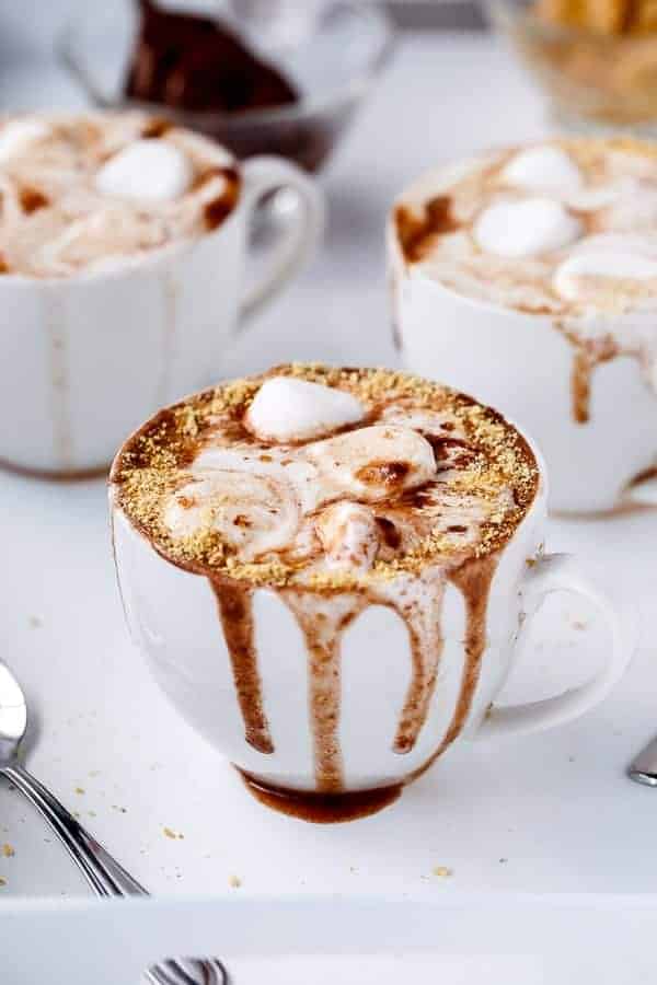 Peanut Butter Nutella S’mores Hot Chocolate