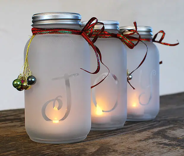 DIY Mason Jar Holiday Luminaria