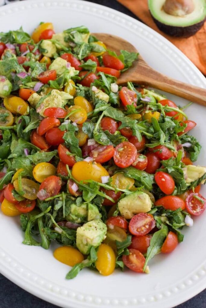 Vegan Arugula Avocado Tomato Salad