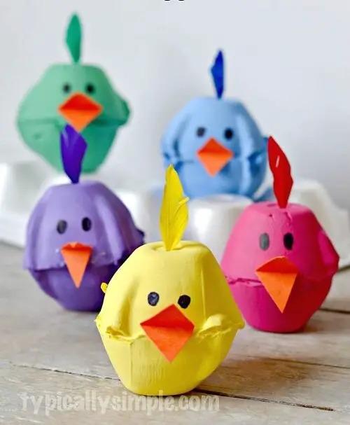 Spring Chicks Egg Carton Craft