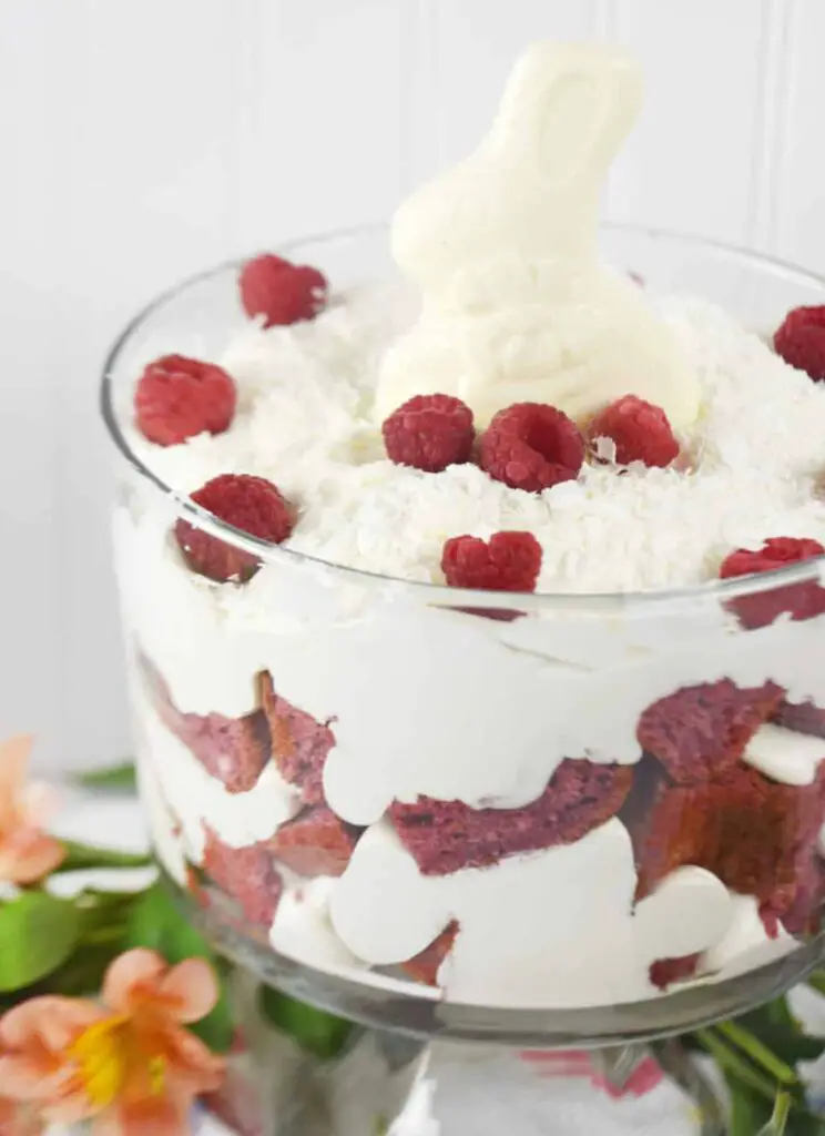 White Chocolate Raspberry Bunny Fluff Trifle