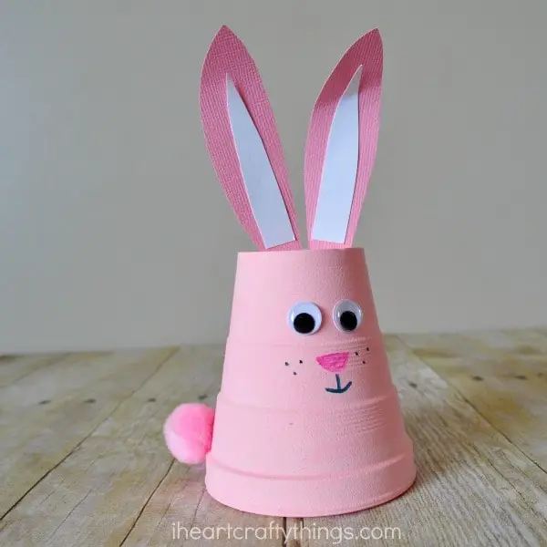 Super Cute Foam Cup Bunny Craft