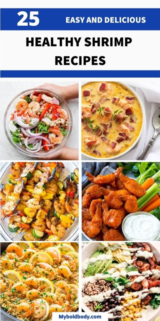 25 super easy, delicious and healthy shrimp recipes that’ll satisfy your cravings without guilt. From your favorite shrimp tacos, to shrimp pasta, shrimp salad and much more. These healthy shrimp recipes make the perfect weeknight dinner, or lunch or even a tasty appetizer to enjoy. #shrimp #shrimprecipes #healthyshrimp #dinner #healthydinner #healthyrecipes