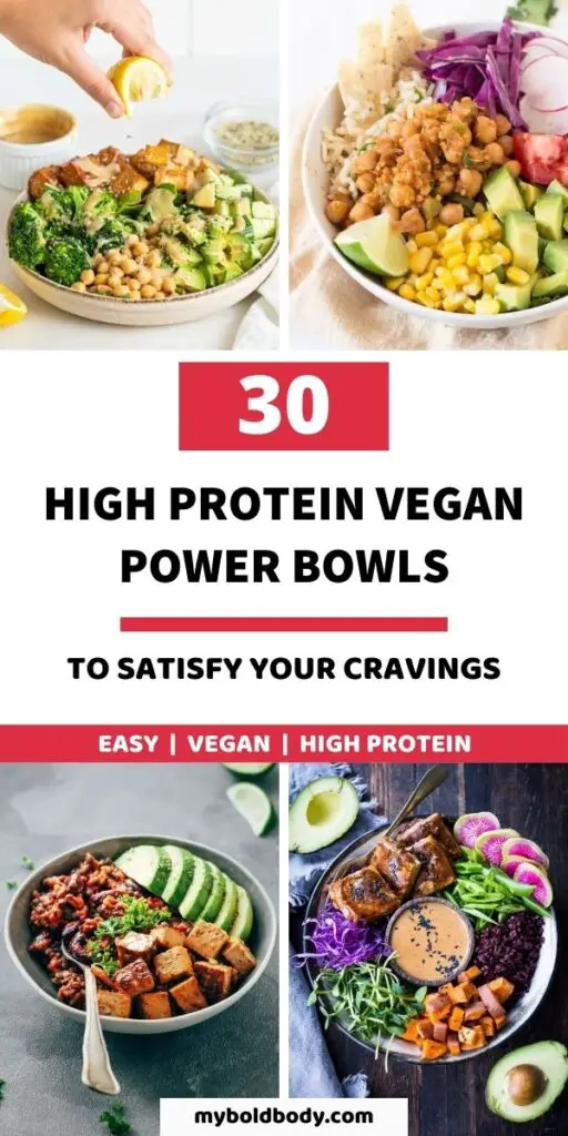 Here are 30 yummy and healthy vegan power bowls to keep you satisfied. These delicious vegan buddha bowl recipes are high in protein, completely plant based and so delicious, and they come together very quickly too. Enjoy these high protein vegan power bowls for lunch or dinner. #buddhabowl #powerbowl #pokebowl #veganrecipes #plantbaserecipes #veganpowerbowl