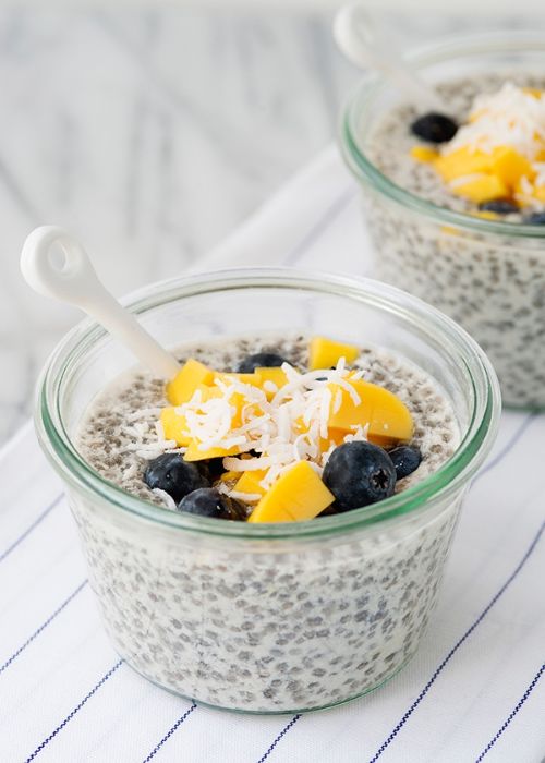 Chia Seed Pudding with Mango and Blueberry