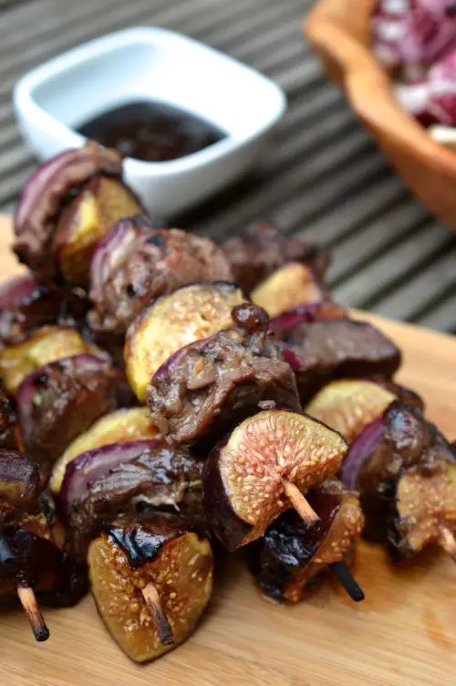 Beef, Fig and Red Onion Balsamic Skewers