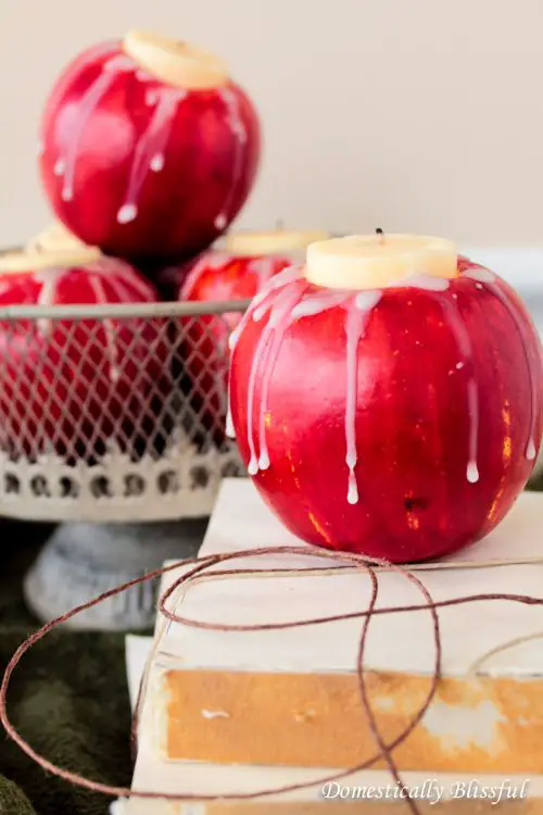 DIY Apple Candle Holders