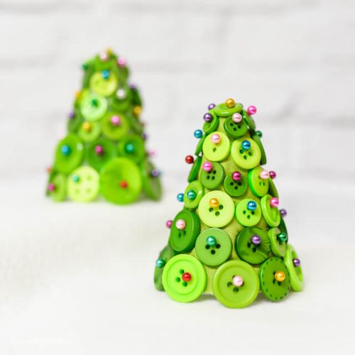 DIY Button Christmas Trees