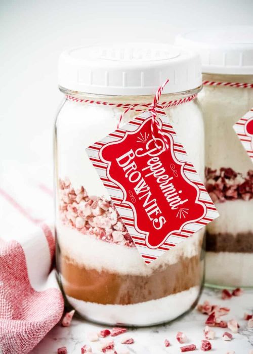 Peppermint Brownie Mix in a Jar