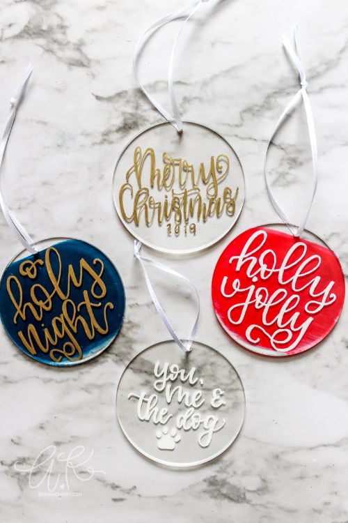 Lettered Acrylic Ornaments