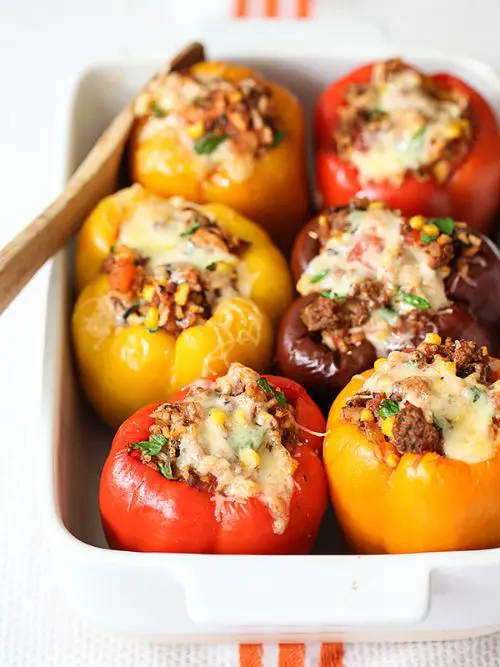 Stuffed Bell Peppers With Ground Beef