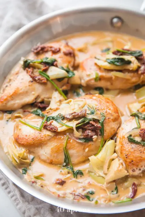 Healthy Tuscan Chicken with Artichokes