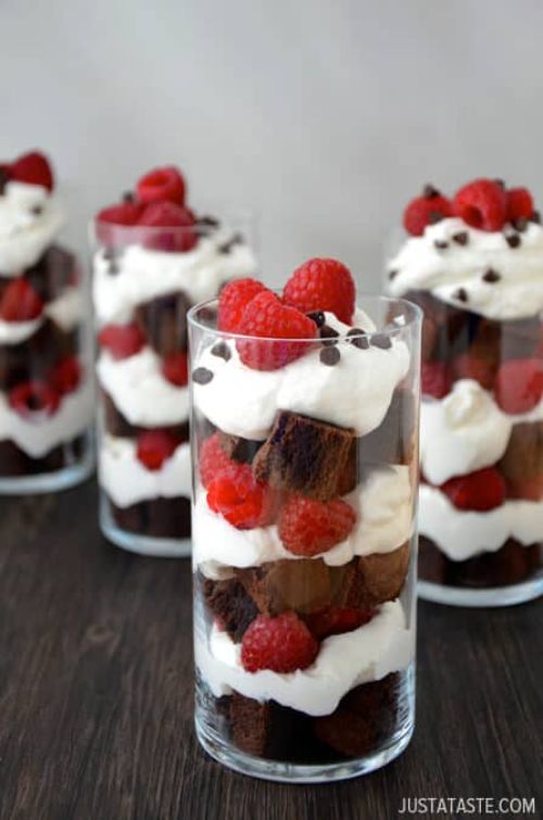 Individual Fruit and Brownie Trifles