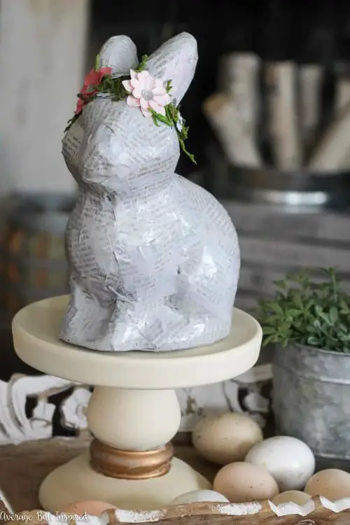 Pretty DIY Paper Mache Bunny