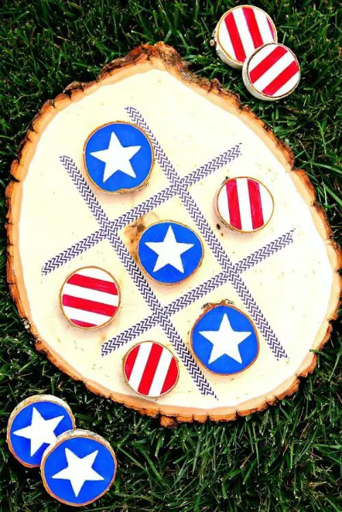 DIY Patriotic Tic Tac Toe Game