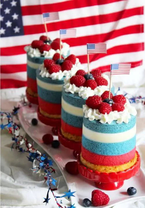 Patriotic Mini Mousse Cakes