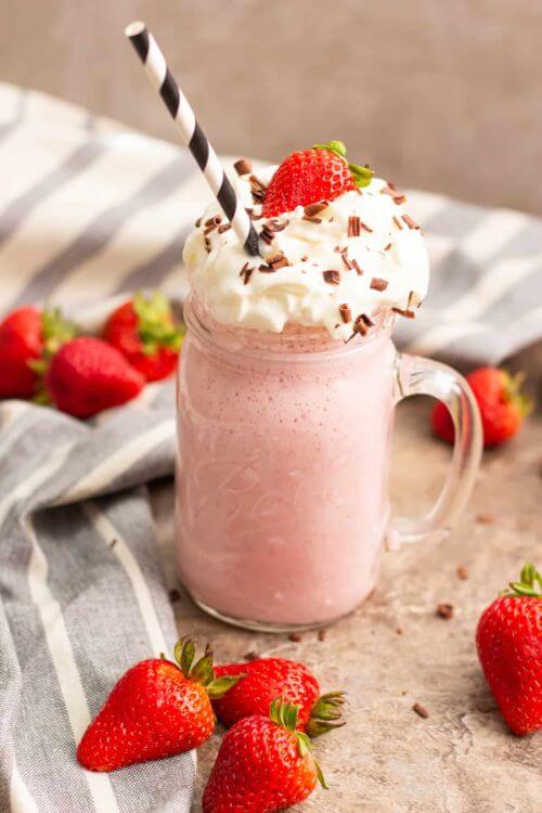 The Best Ever Strawberry Milkshake