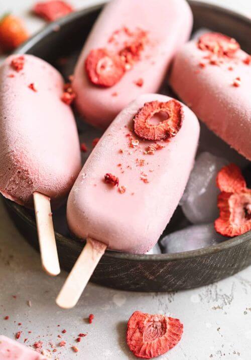 Vegan Strawberry Ice Cream Bars