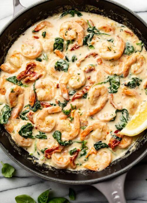 Easy Creamy Tuscan Shrimp