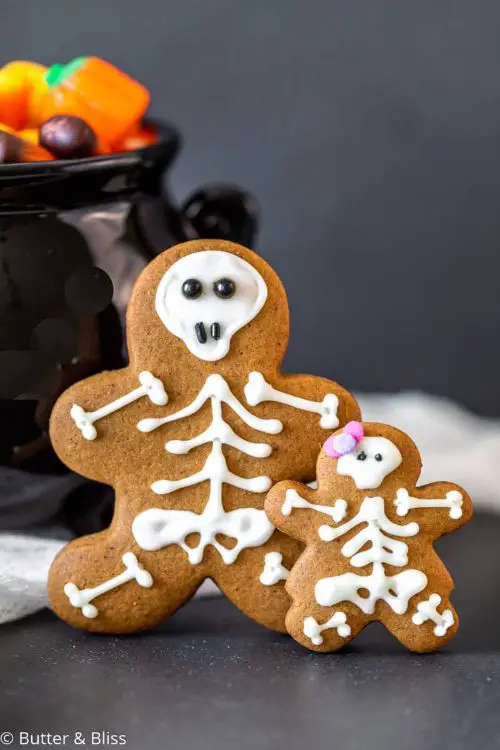 Gingerbread Halloween Skeleton Cookies