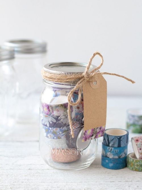 Washi Tape Mason Jar Gift Idea