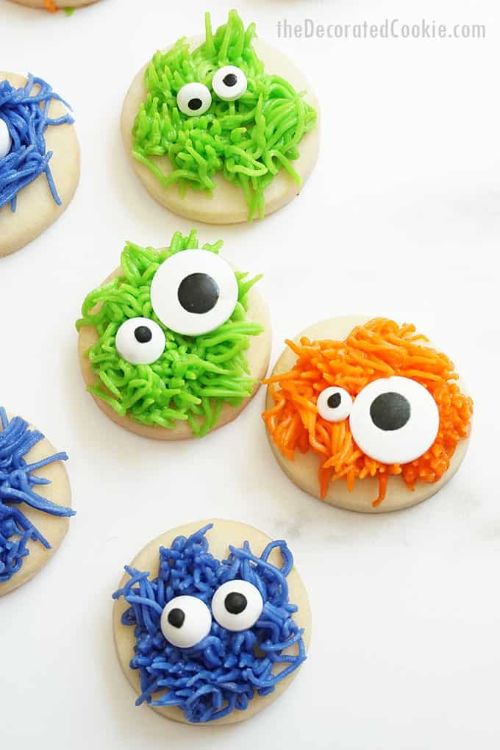 Fuzzy Monster Halloween Cookies