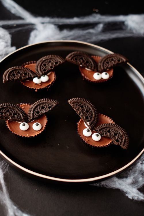 No Bake Halloween Bat Cookies