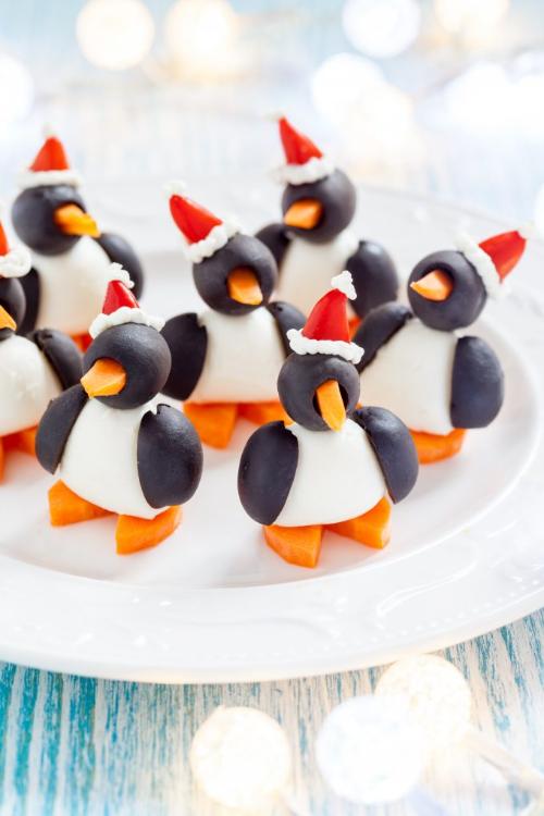 Cheese and Olive Penguins