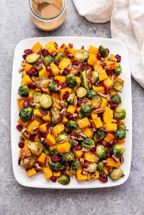 Roasted Butternut Squash and Brussels Sprouts Salad