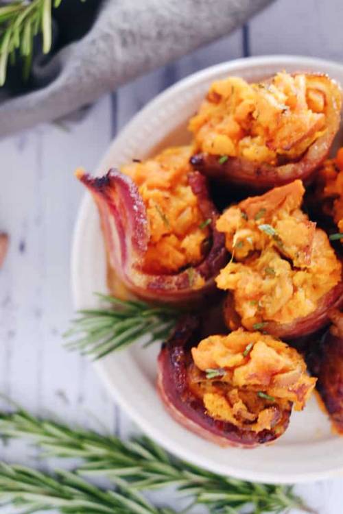 Mashed Sweet Potato Bacon Cups