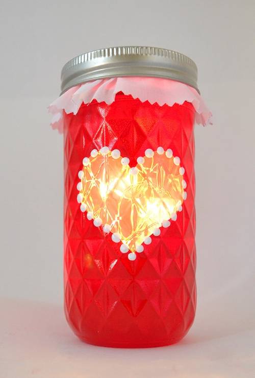 DIY Heart Mason Jar Luminaries
