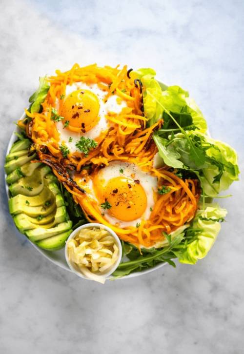 Butternut Squash Noodle Nests And Eggs