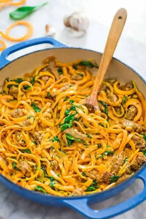 Butternut Squash Noodles with Sausage