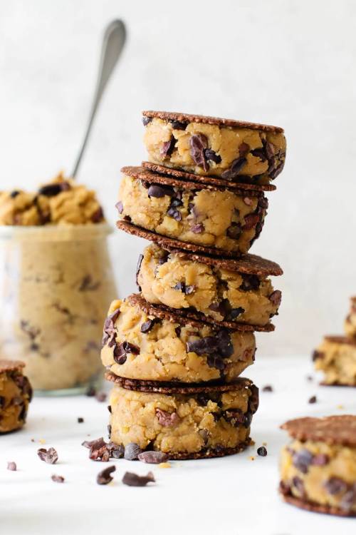 Cacao Chickpea Cookie Dough “Snackwiches”